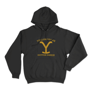 Yellowstone Dutton Ranch Distressed Logo Unisex Hoodie Black